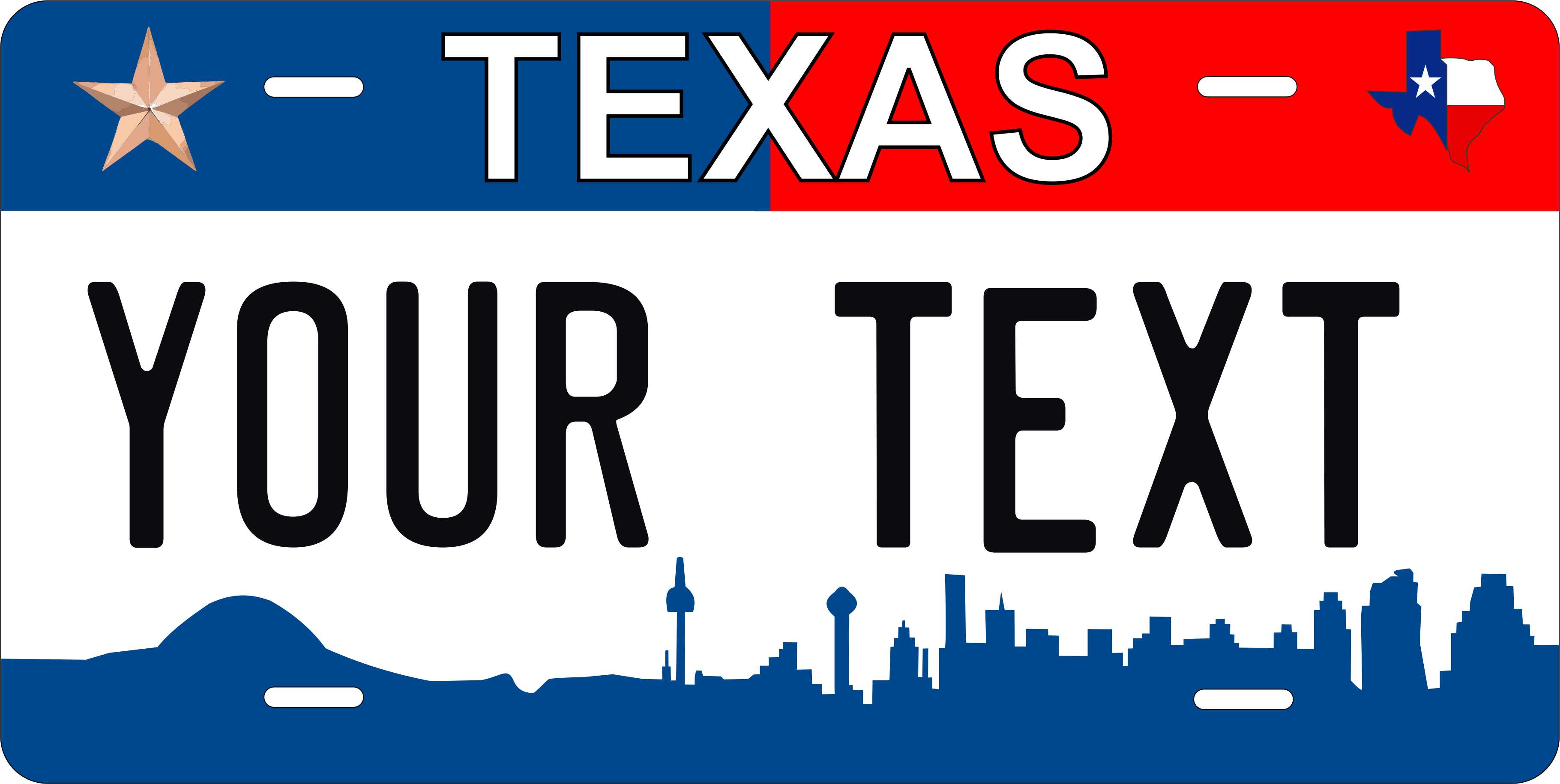 Texas City Tag License Plate Personalized Auto Car Custom